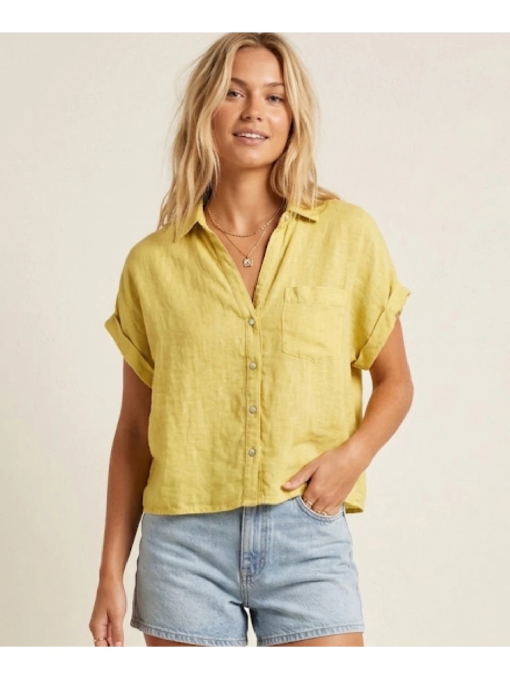C&C California Shirt Womens Medium Linen Button Up Lightweight Summer
Blouse